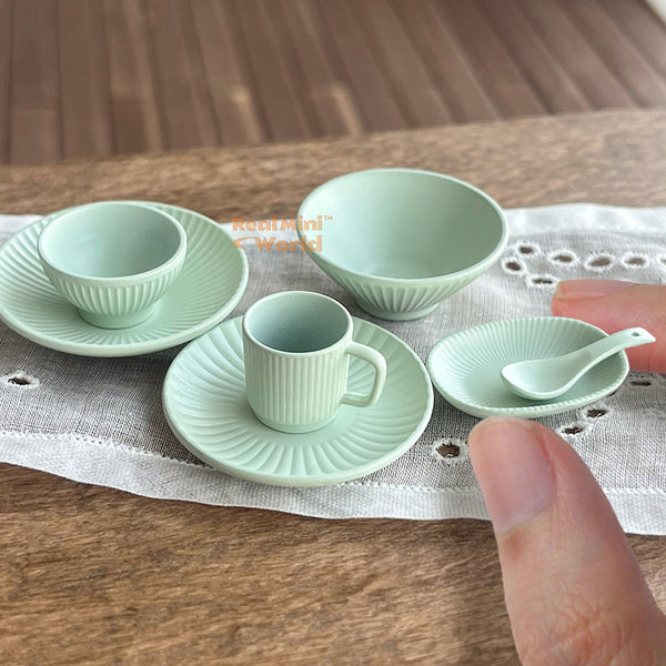 Tableware Mini ミニチュア美的食器シリーズ(グリーン)|ミニクッキングショップ – Real Mini World