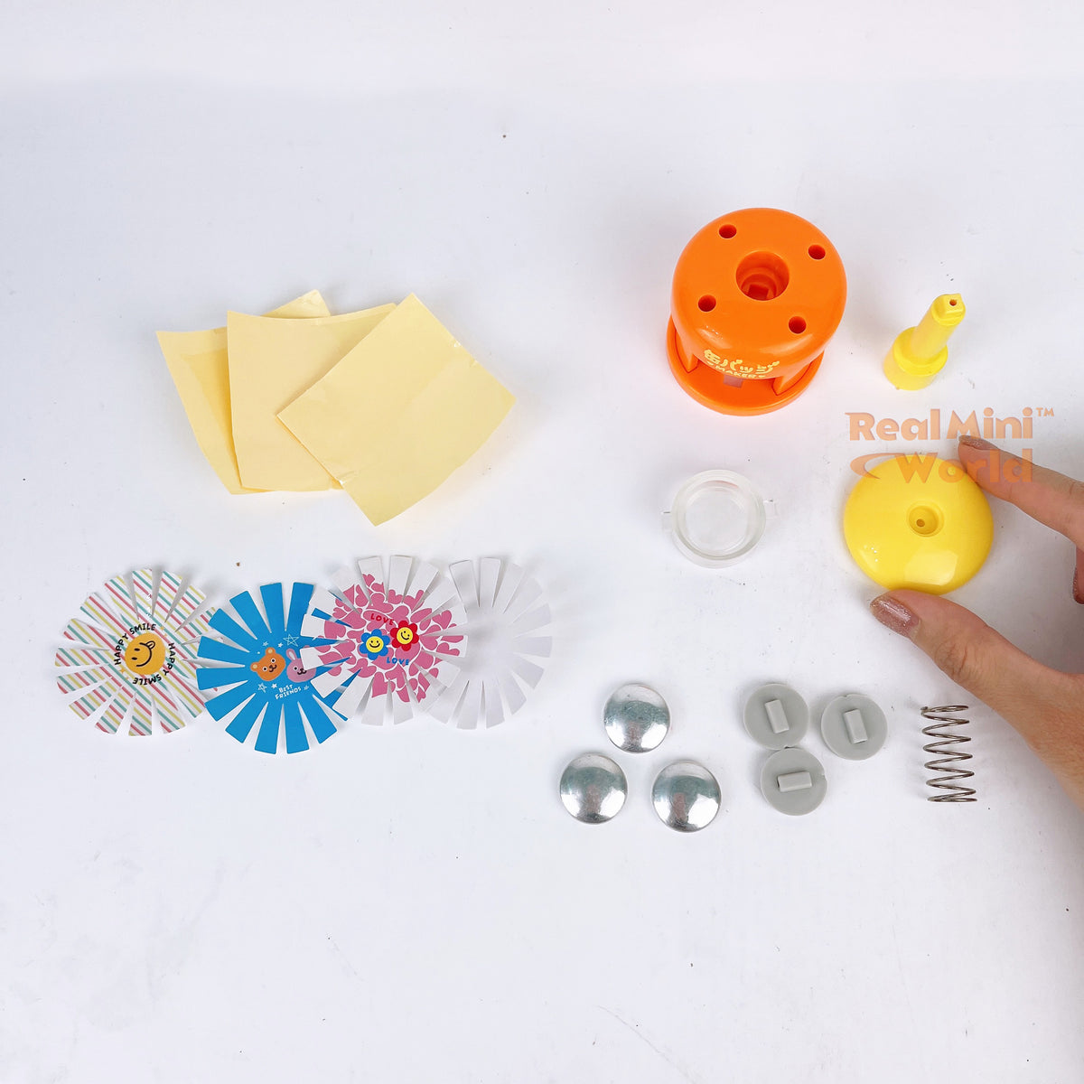 Miniature REAL Badge Maker Set (Orange) | Miniature Craft Shop – Real ...