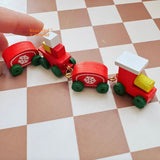 Miniature Red Wooden Christmas Train | Dollhouse Miniature Shop