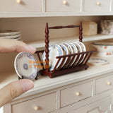 Miniature Ceramic Plate & Classic Rack Collection | Mini Cooking Shop