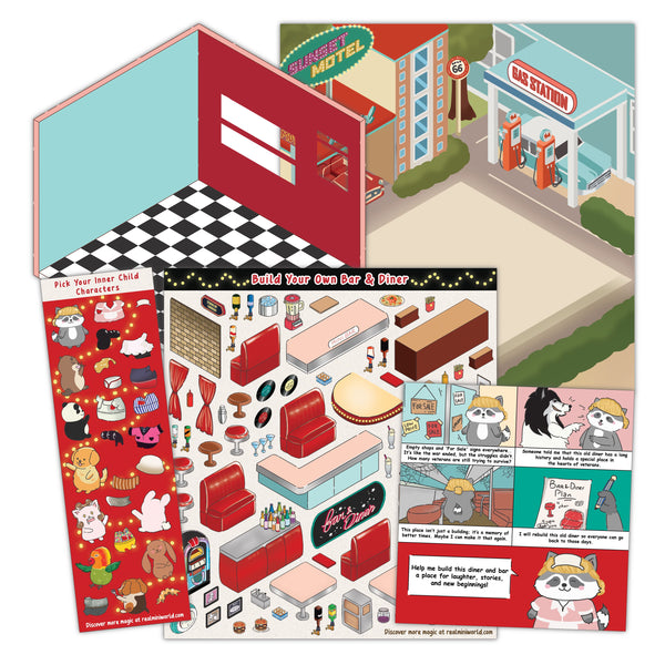 ヴィンテージバー&ディナーデコレーションステッカーキットを作ろう | アイソメトリックステッカーショップ – Real Mini World