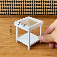 Miniature White 1:12 Scale Coffee Table | Mini Cooking Shop