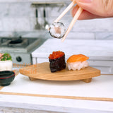 Miniature Wooden Sushi Geta Curve Plate | Japanese Mini Cooking Shop