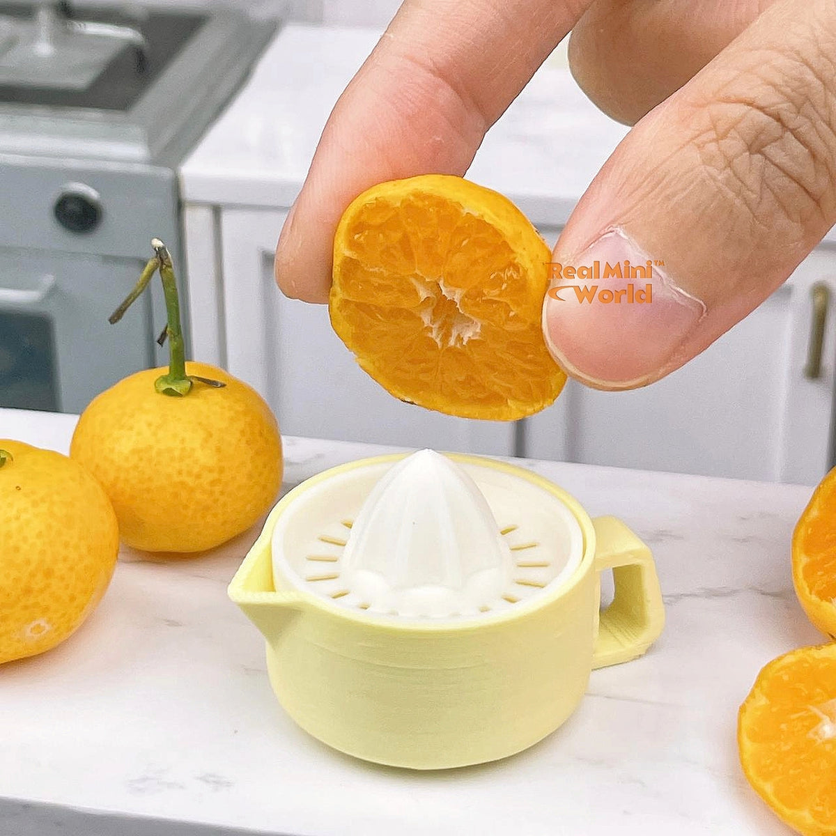 Miniature REAL Manual Citrus Squeezer (Yellow) | Tiny Food Cooking Shop ...