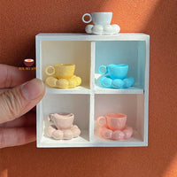 Miniature Korean Cloud Coffee Mug Coaster Set | Mini Cooking Shop