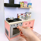 Tiny Kitchen that works | Mini 2in1 REAL Baking & Cooking Kitchen Set Minimalist Peach