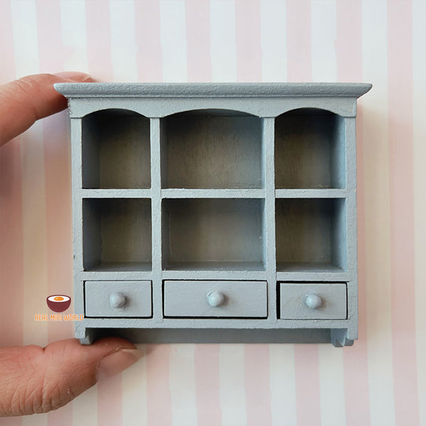 Miniature Grey Wall Mounted Kitchenware Cabinet | Mini Cooking Shop