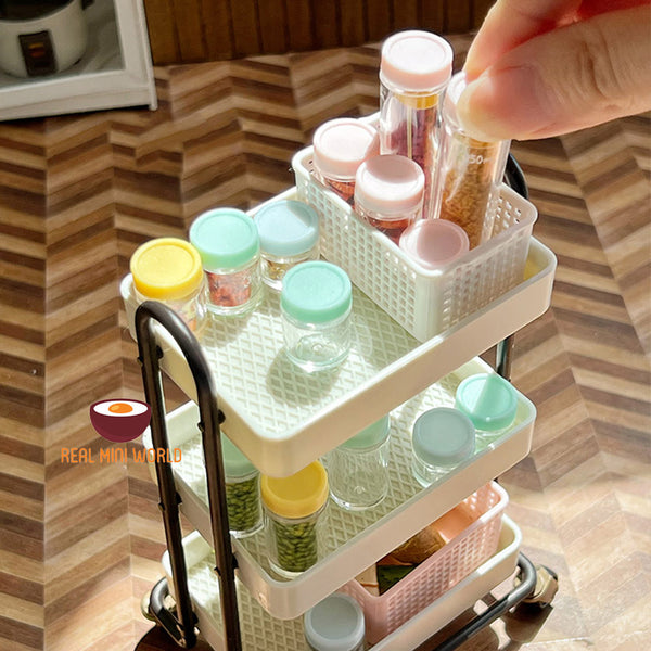 Miniature Cooking Spices Jar Organizer Rack | Mini Cooking Shop – Real ...