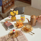 Miniature Classic Mug & Plate set 1:6 brown | Mini Cooking Store | Tiny Baking Shop