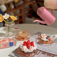 Miniature Classic Mug & Plate set 1:6 orange | Mini Cooking Store | Tiny Baking Shop