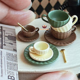 Miniature Coffee Mug and Plate Set | Mini Food Cooking Shop