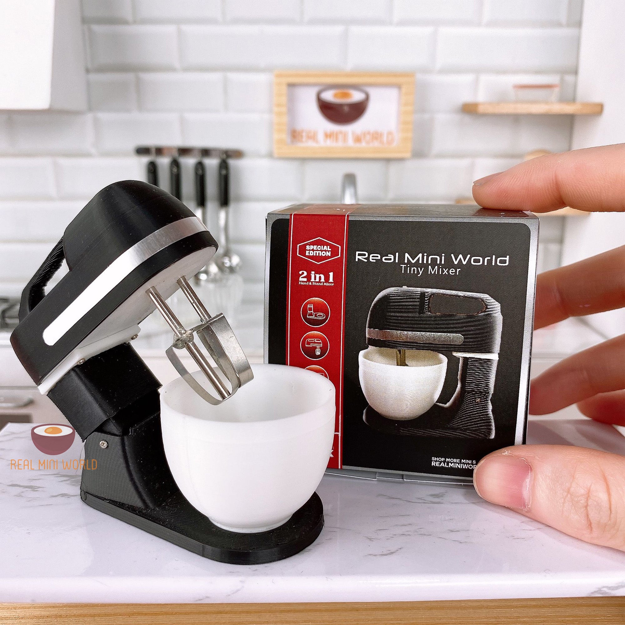 Miniature Baking Real Working 2in1 Hand & Stand Mixer Black