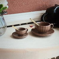 Miniature Coffee Mug and Plate Set | Mini Food Cooking Shop | Real Mini World