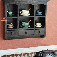 Miniature Black Wall Mounted KitchenCabinet | Miniature Kitchen Shop