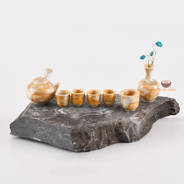 Tiny Tea Pot Miniature Artisan Porcelain Real Tea Pot Set | Mini Real Cooking Shop ...