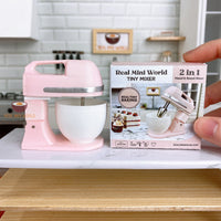 REAL Working Miniature Hand & Stand Mixer Pastel Pink |Tiny Baking
