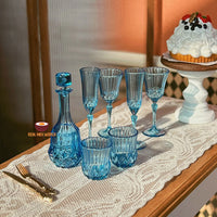 Miniature Wine Champagne Glass Bottle Set  BLUE| Mini Food Cooking Shop
