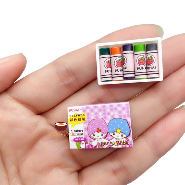 Miniature Kawaii REAL Crayon Set of 5: create tiny drawings