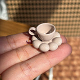 Miniature Korean Cloud Coffee Mug Coaster Set CREAM | Mini Cooking Shop