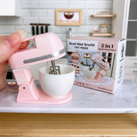 REAL Working Miniature Hand & Stand Mixer Pastel Pink |Tiny Baking