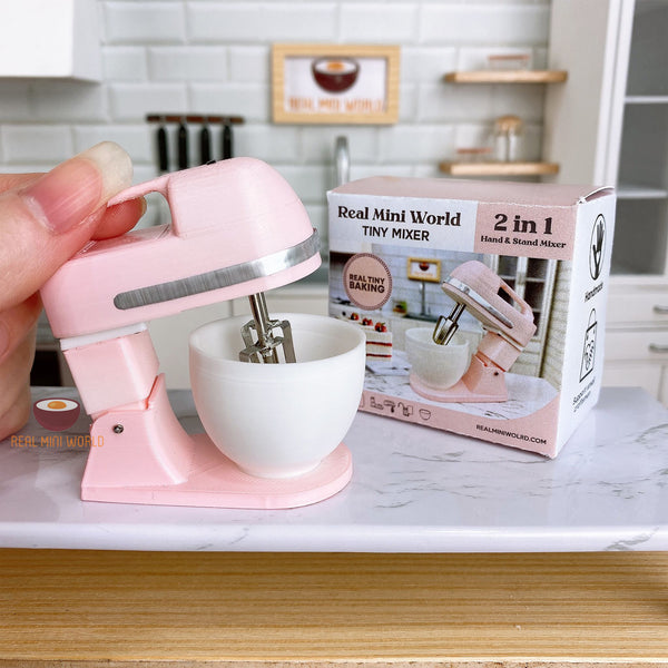 REAL Working Miniature 2in1 Hand & Stand Mixer Pastel Pink
