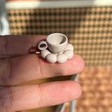 Miniature Korean Cloud Coffee Mug Coaster Set CREAM | Mini Cooking Shop