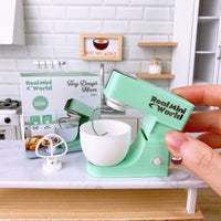 Miniature Baking REAl 2in1 Mixer ( Flat Beater + Dough Hook ) in Green | mini cooking & baking shop
