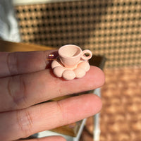 Miniature Korean Cloud Coffee Mug Coaster Set PEACH| Mini Cooking Shop