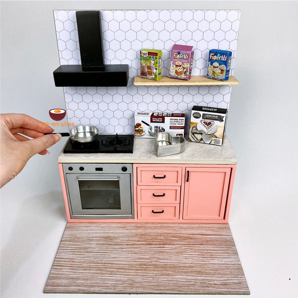 how to make miniature kitchen with cardboard // diy mini kitchen