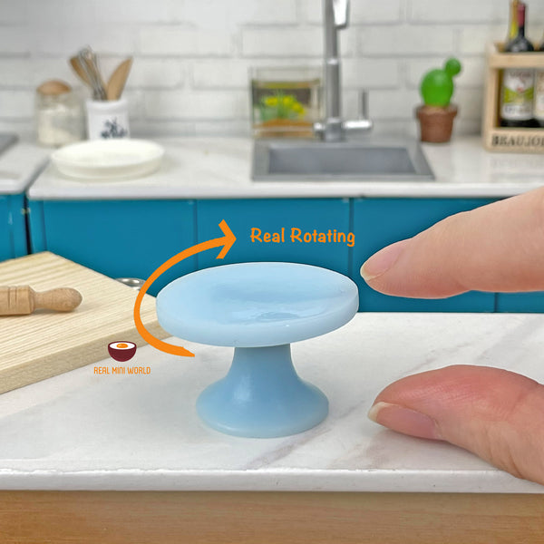 Mini Baking Real Rotating Cake Decorating Turntables Blue – Real Mini World