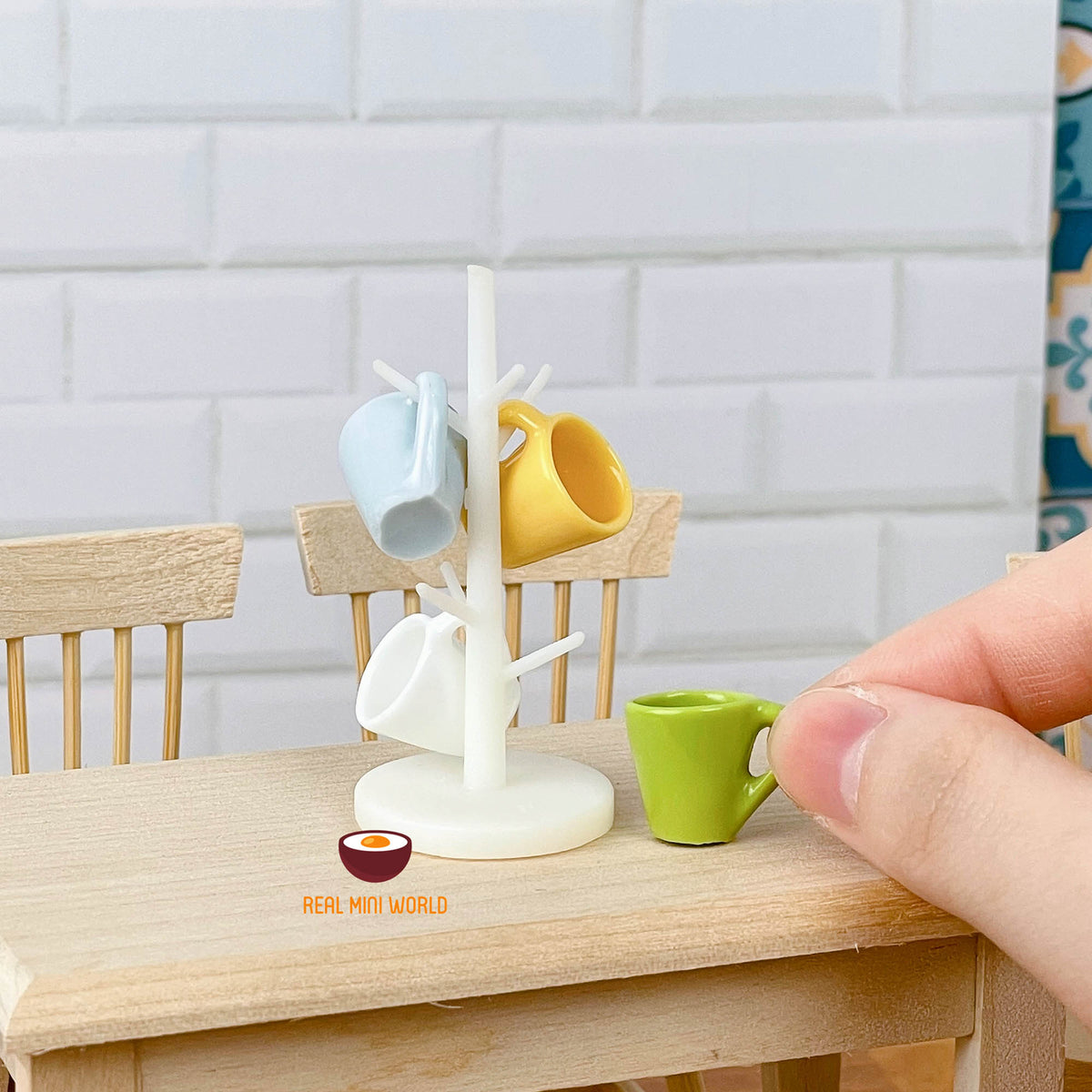 Miniature Kitchen Mug Rack Set |Real Mini World: Mini Cooking Shop