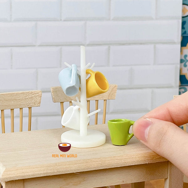 Miniature Kitchen Mug Rack Set ｜Real Mini World: Mini Cooking Shop