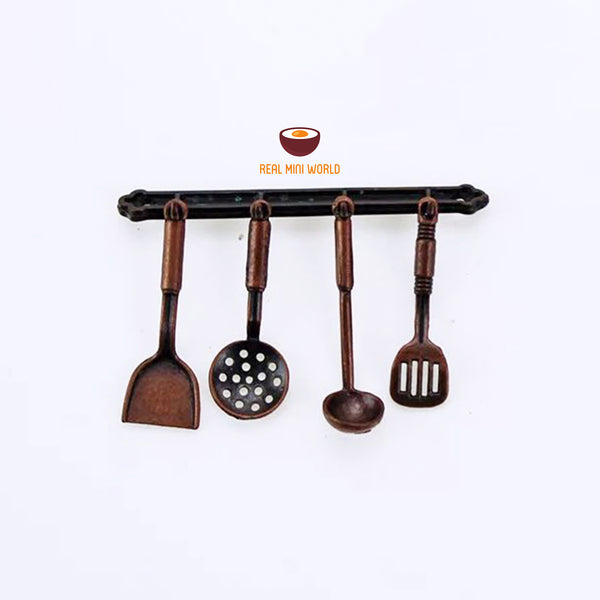 Miniature Cooking Utensils 1:12 miniature metal cookware set of 4 pcs –  Real Mini World