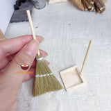 dollhouse doll house miniature kitchen broom and shovel