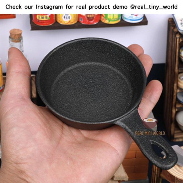 ARTIBETTER 10pcs Miniature Skillet Mini Cast Iron Skillet Small Frying Pan  Set for Baked Cookie Brownie Dollhouse Kitchen Accessories