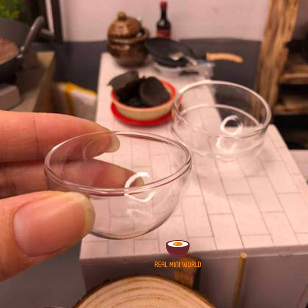 Miniature Cooking mixing glass bowl : cook mini food | Real Mini World | Mini Cooking Shop