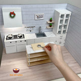 Custom Your Own Miniature kitchen set (include real stove, sink, furniture, and cookwares to cook real tiny food)