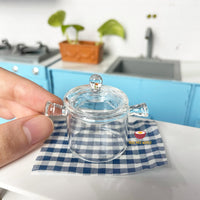 Miniature super fine glass pot for tiny real cooking | mini cooking shop