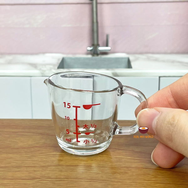 Real Cooking Miniature: Mini Measuring Cup for Real Tiny Cooking or  Dollhouse Kitchen and Decoration. 