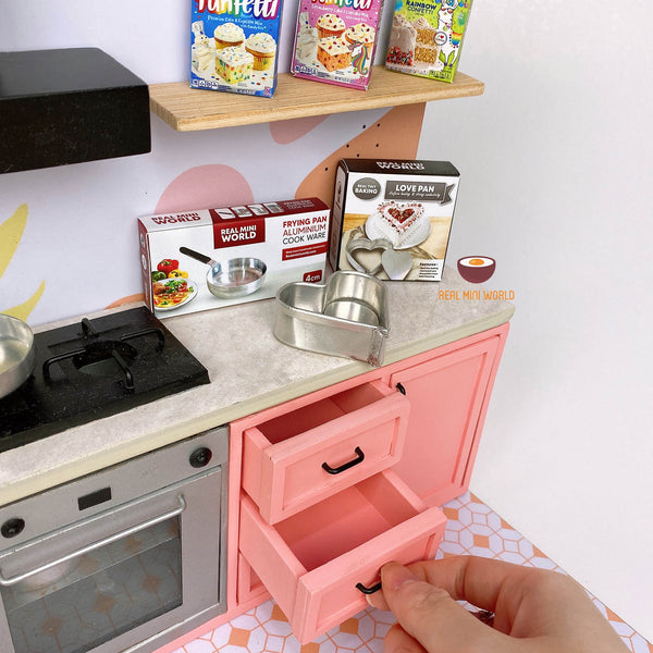 Mini 2in1 REAL Baking & Cooking Kitchen Set  Miniature Cooking Shop – Real  Mini World