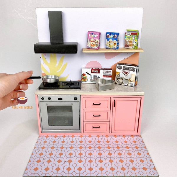 3D Printed Unpainted OO Gauge (1:76) Freestanding Gas Oven Cooker - Interior Kit