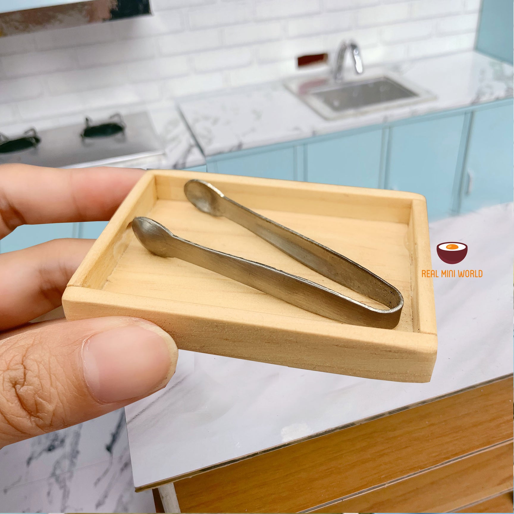 Miniature Real Baking Tray and Tongs | Mini Baking Set – Real Mini World