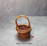 Dollhouse miniature handwoven basket