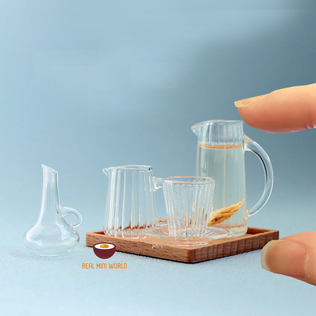Miniature Kitchen Cooking Glass Cocktail Pitcher Set – Real Mini World