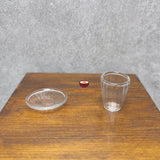 Miniature super fine glass cup and plate for tiny real cooking