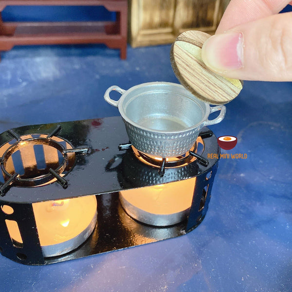 1:12 dollhouse candle miniature cooking stove : mini food cooking