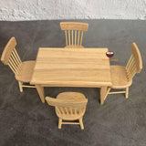 Miniature dollhouse dining table and chair