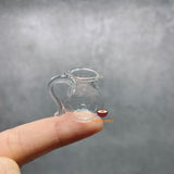 Miniature glass milk or water jug for tiny real cooking