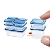 Miniature REAL food storage box blue (set of 9 pcs): for real tiny cooking kitchen