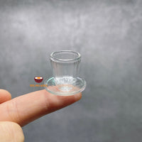 Miniature super fine glass cup and plate for tiny real cooking